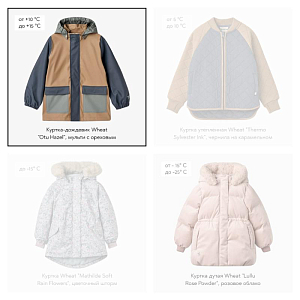 Куртка-дождевик Wheat, мульти с ореховым